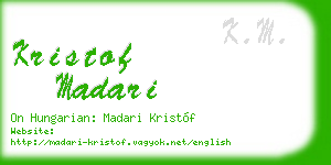 kristof madari business card